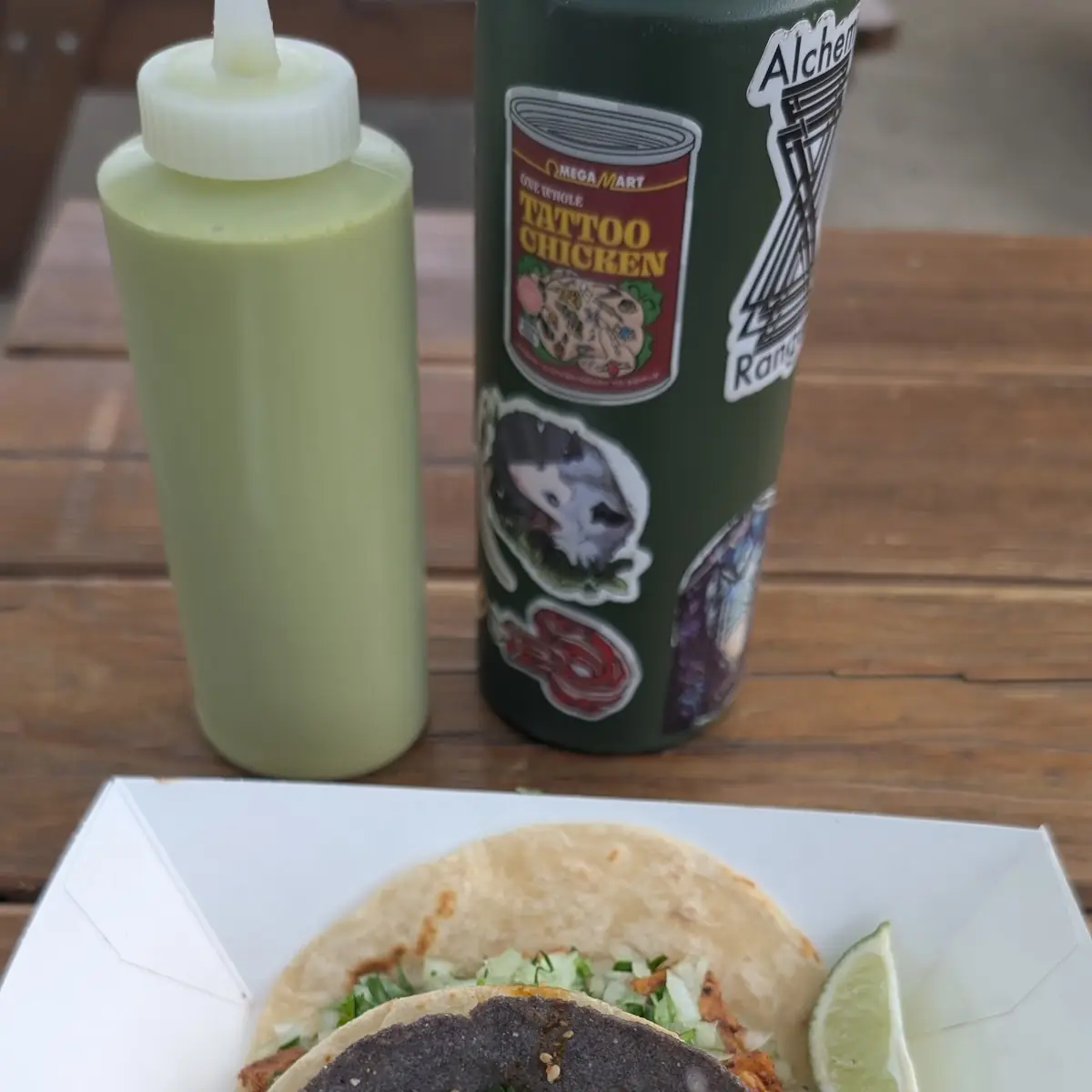 One Broccoli and One Chicken Taco