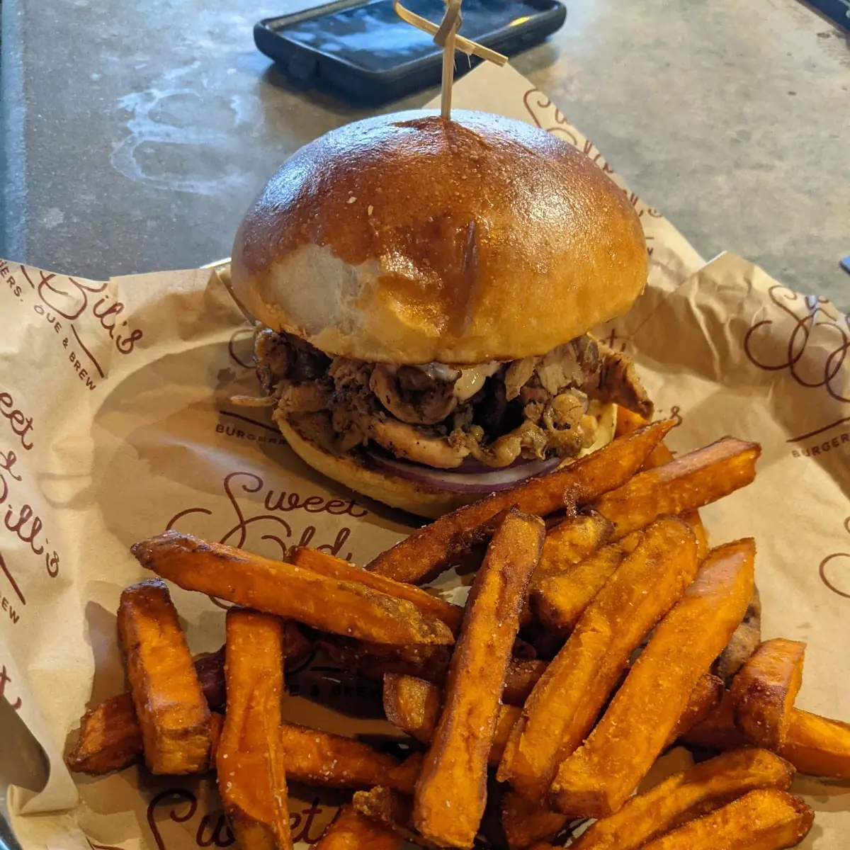 Yard Bird with Sweet Potato Fries
