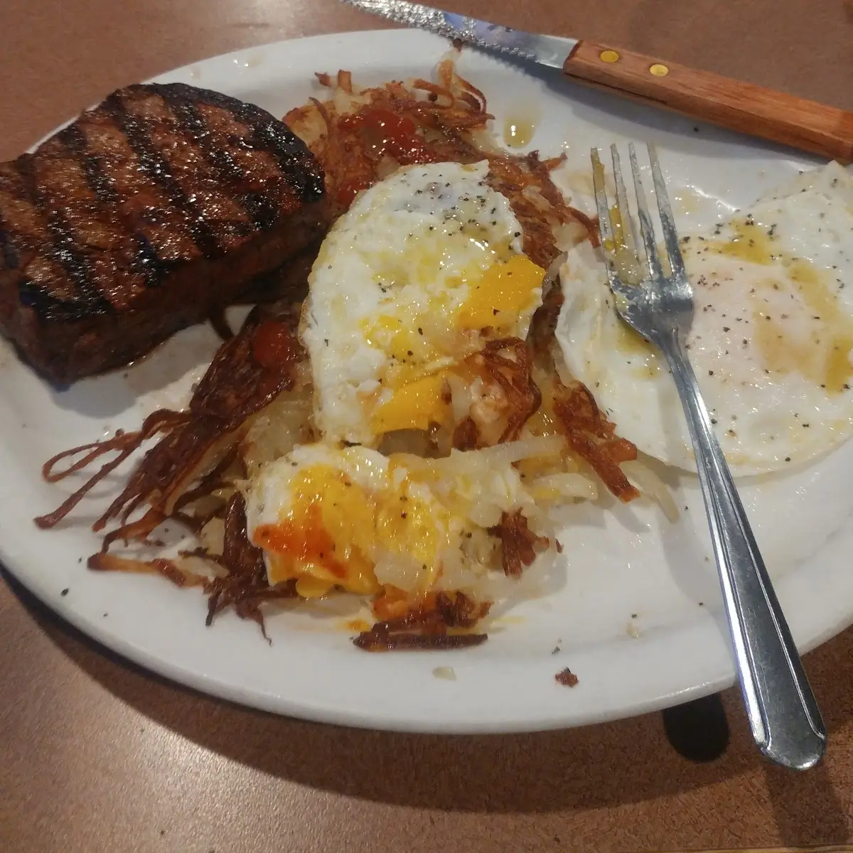 Top Sirloin Eggs and Hash Browns