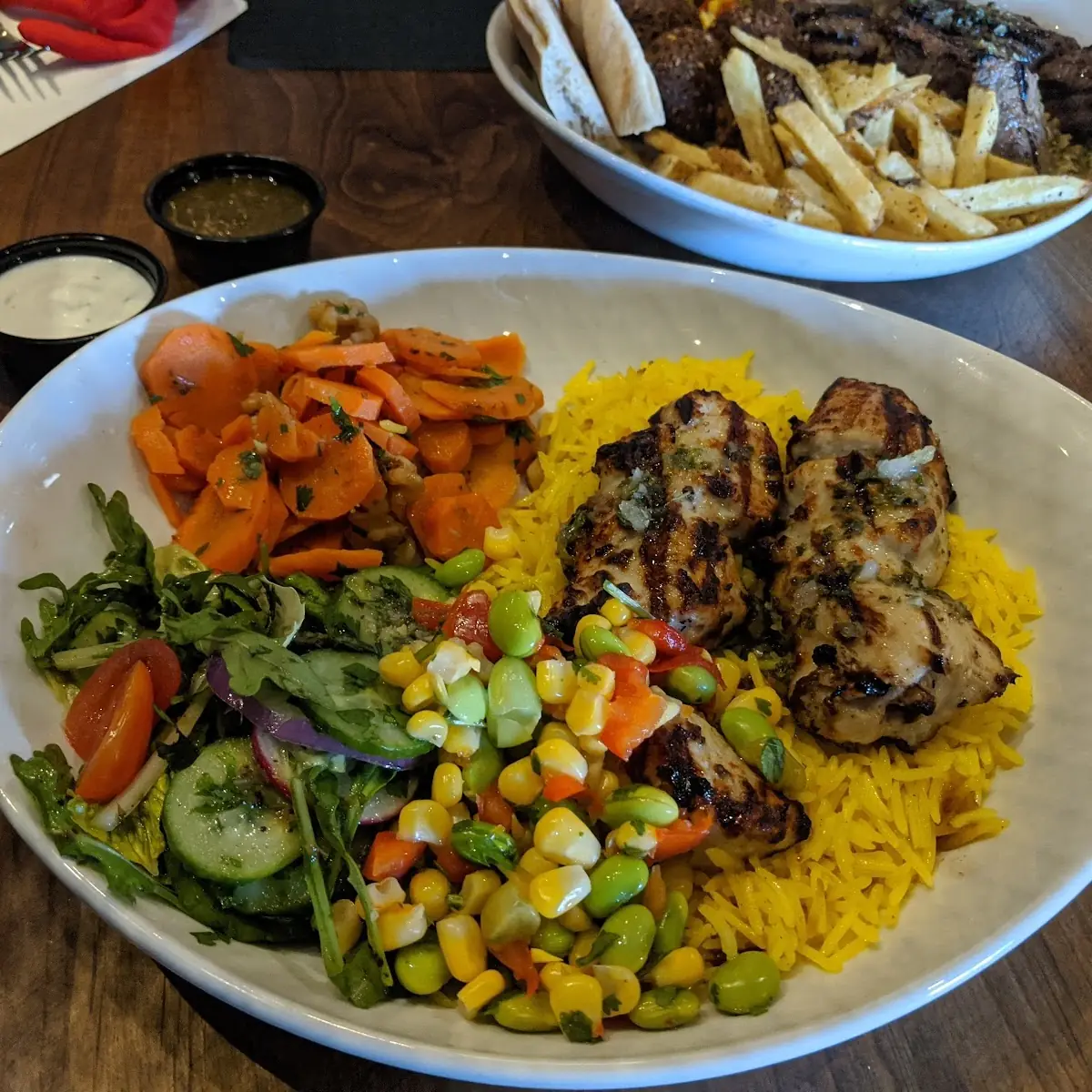 Chicken Kebab with Rice Pilaf