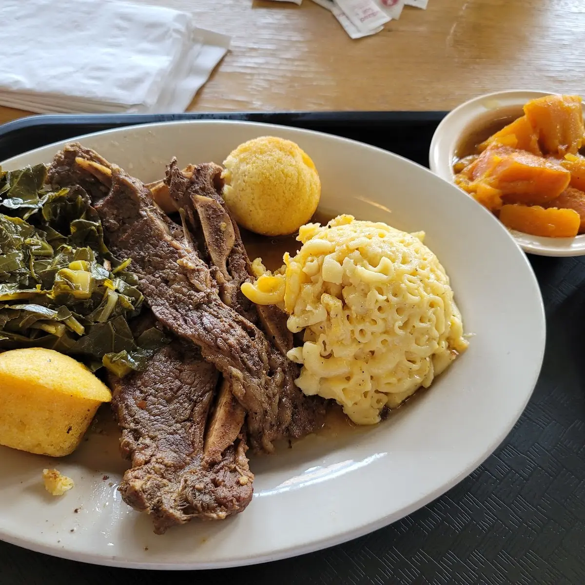 Neck Bones Yams and Macaroni Cheese