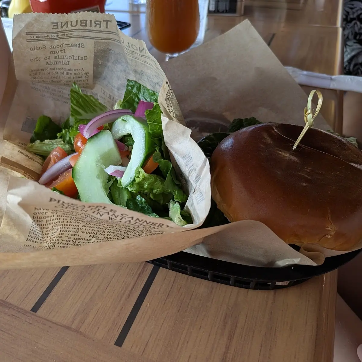 Veggie Burger and Side Salad