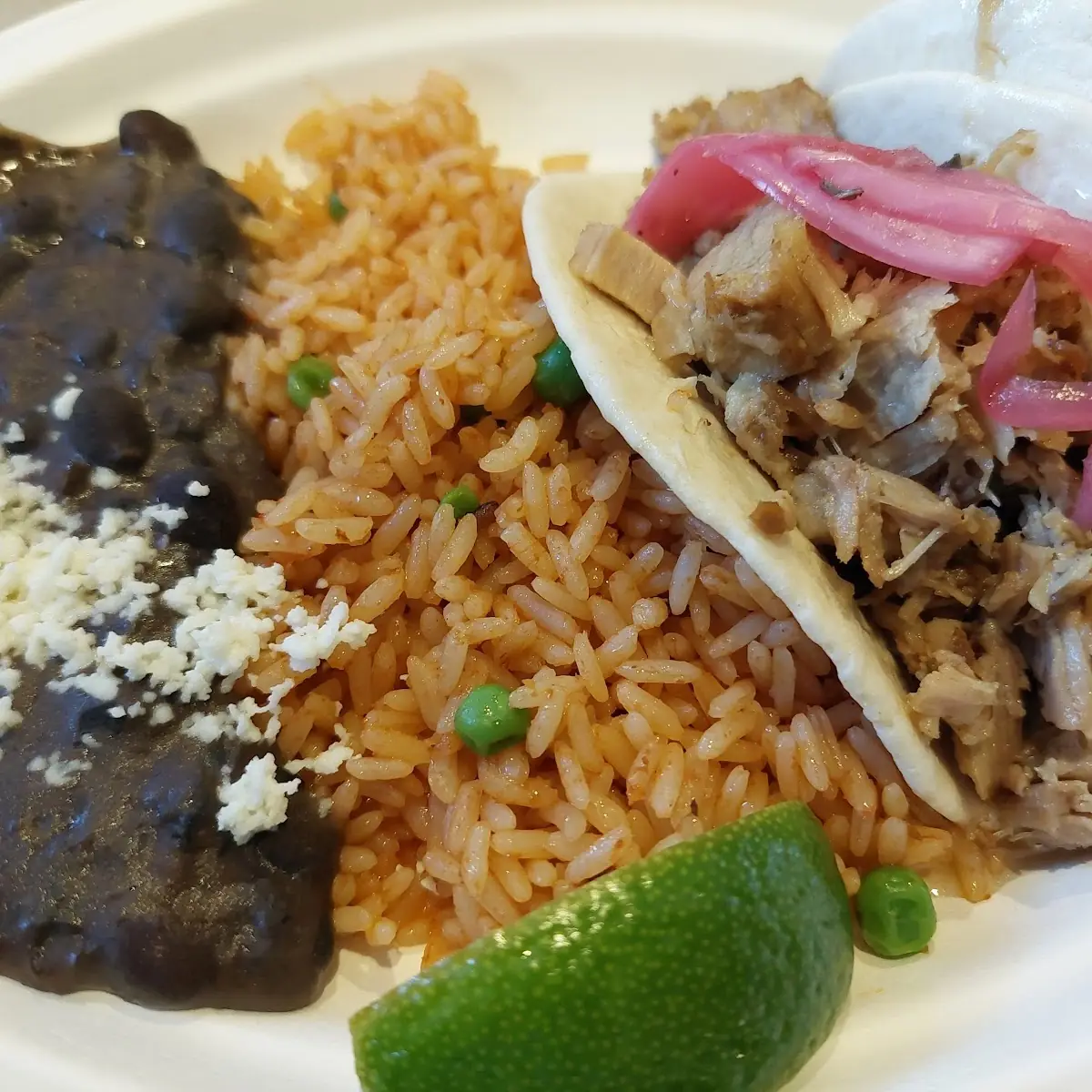 Shrimp Tacos with Rice and Beans