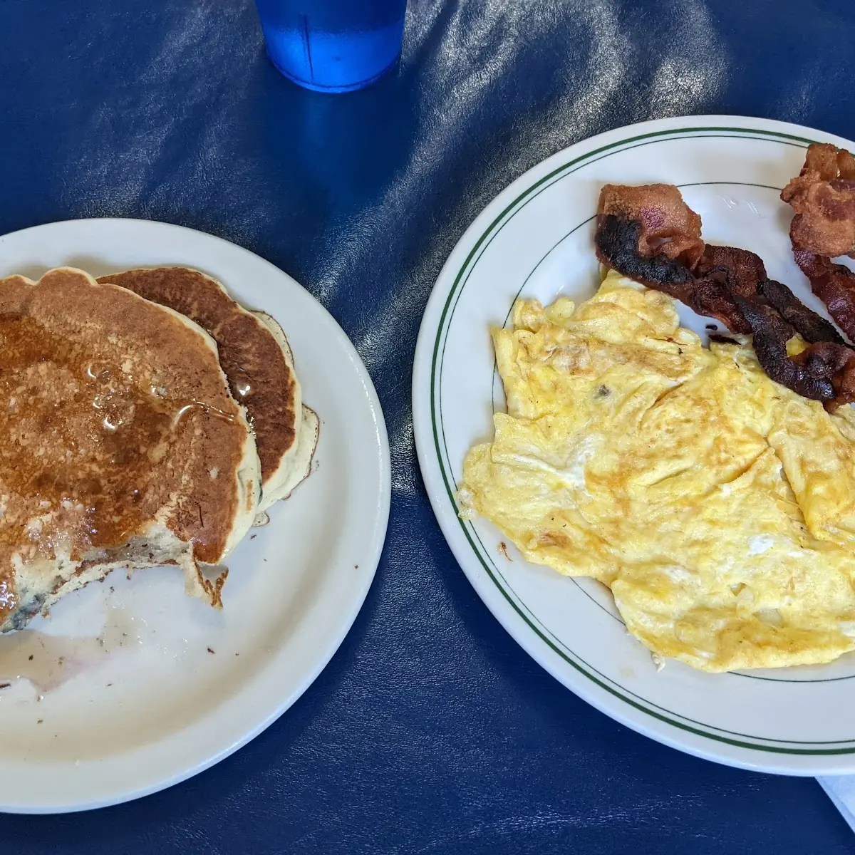Blueberry Pancakes Egg and Bacon
