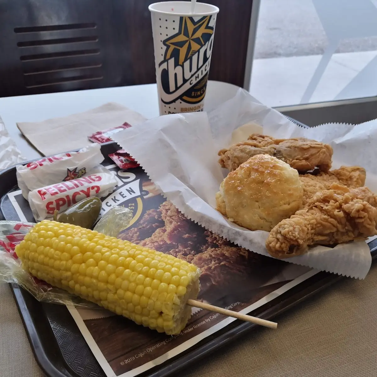 Pollo Frito Con Elote