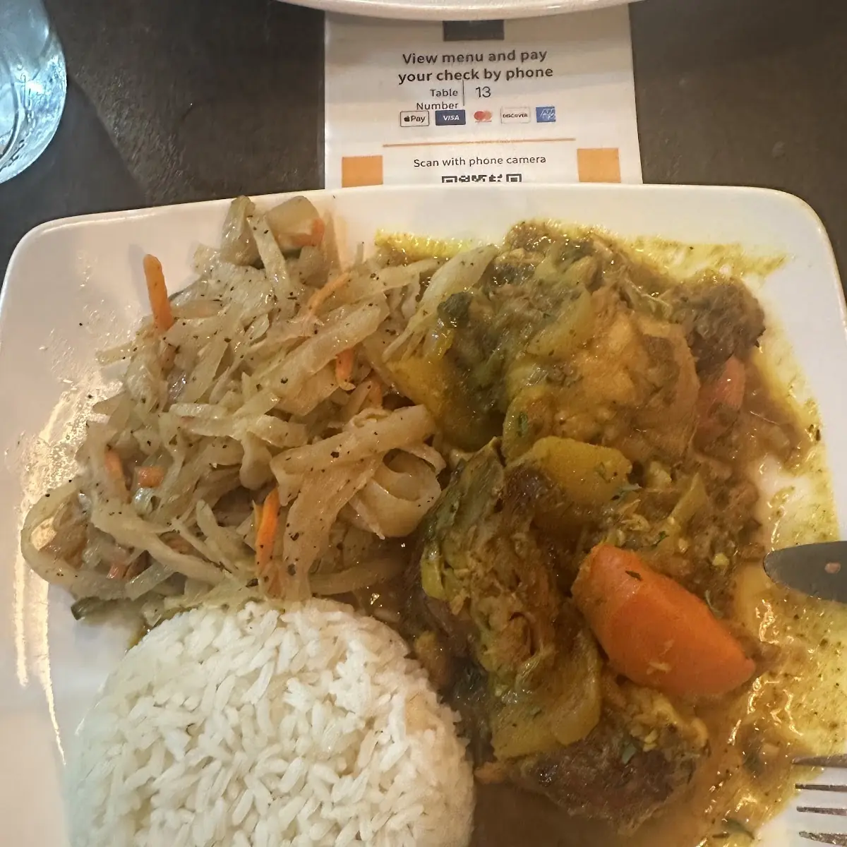 Curry Chicken with Rice and Vegetables