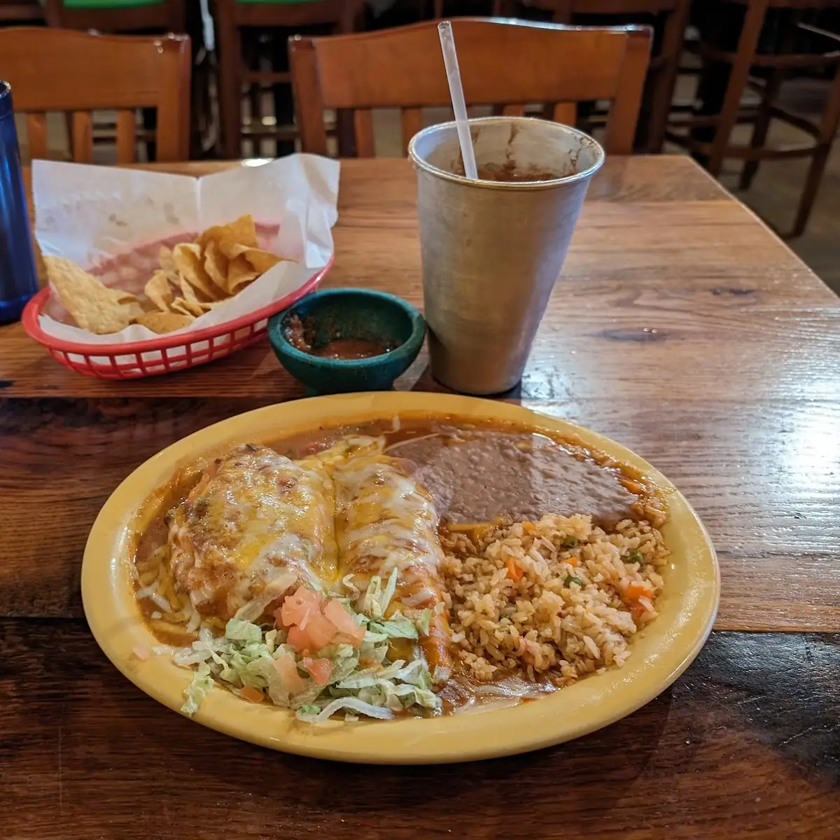 Cheese Enchiladas with Rice Beans