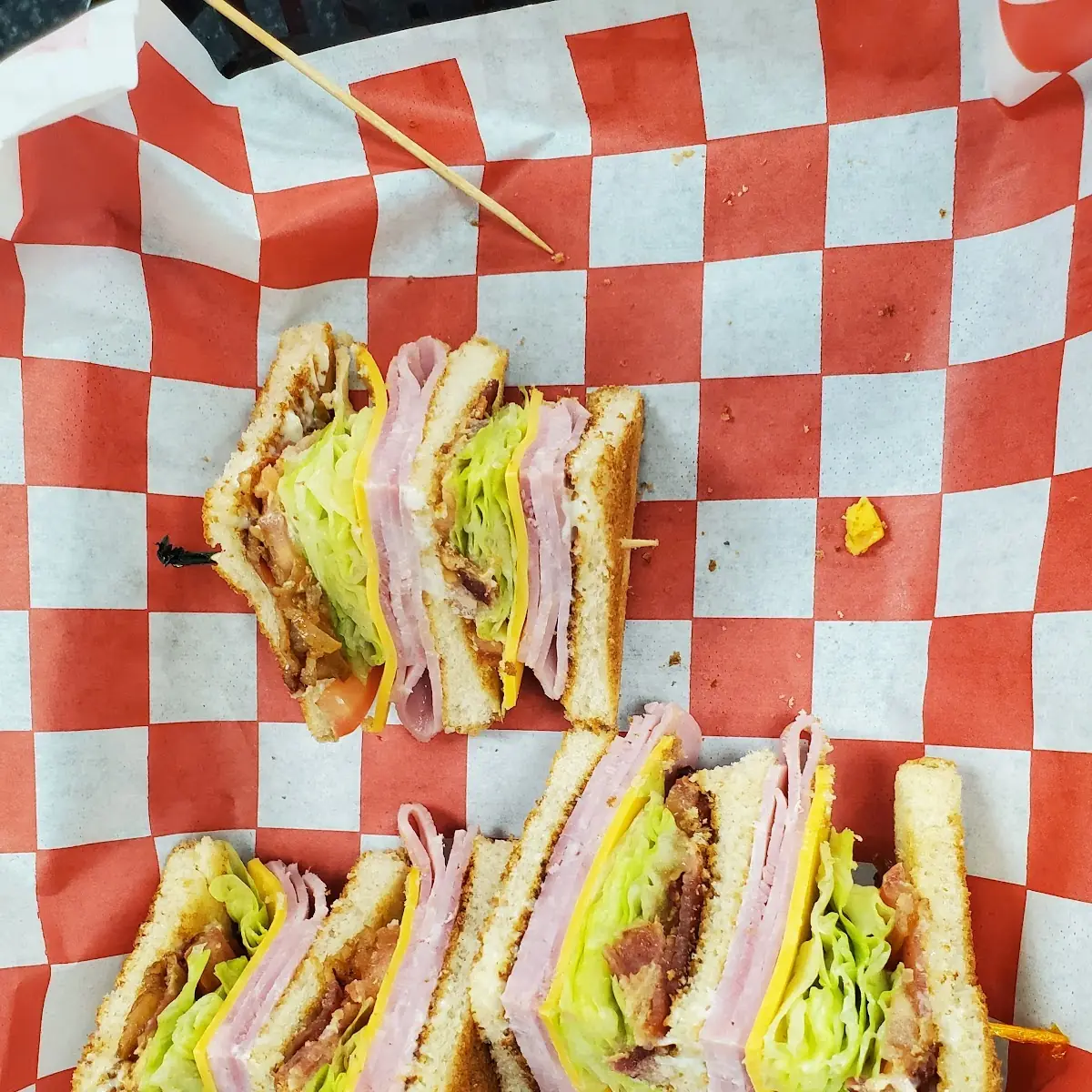 Ham and Bacon Club Sandwich