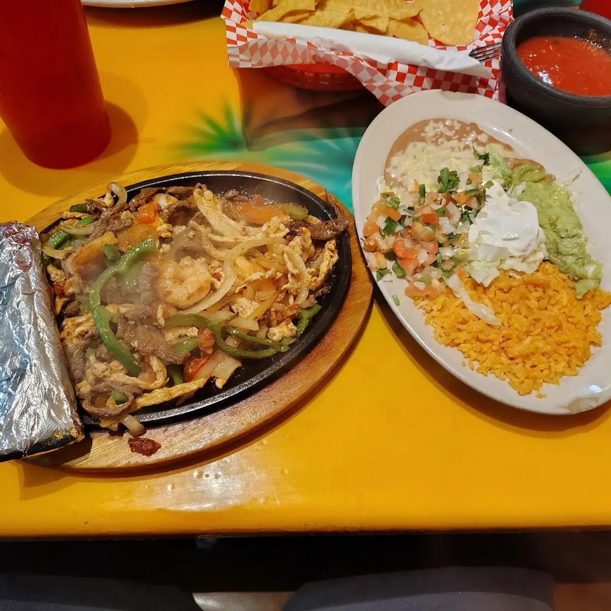 Beef Chicken Shrimp Fajitas