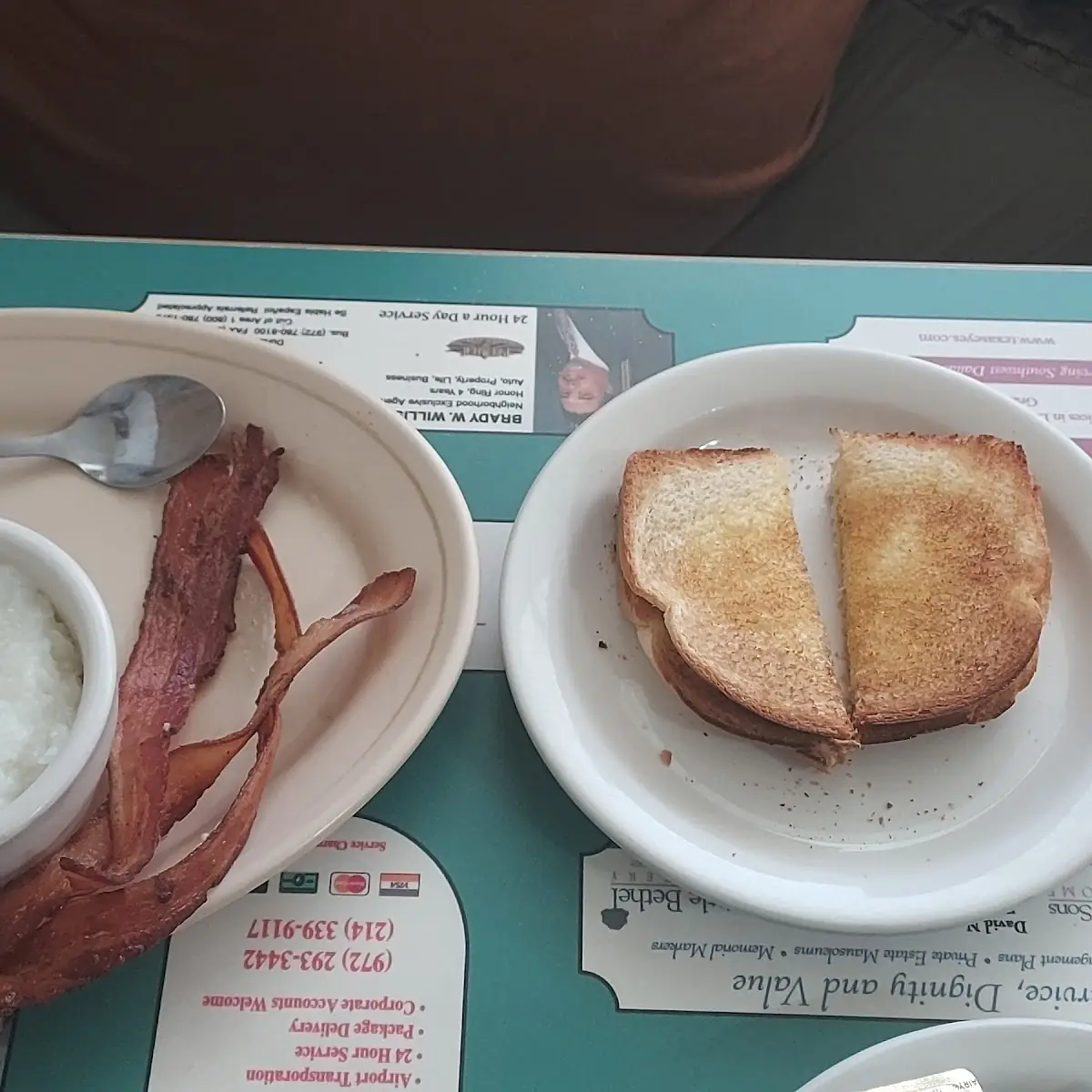 Grits Bacon Eggs Toast