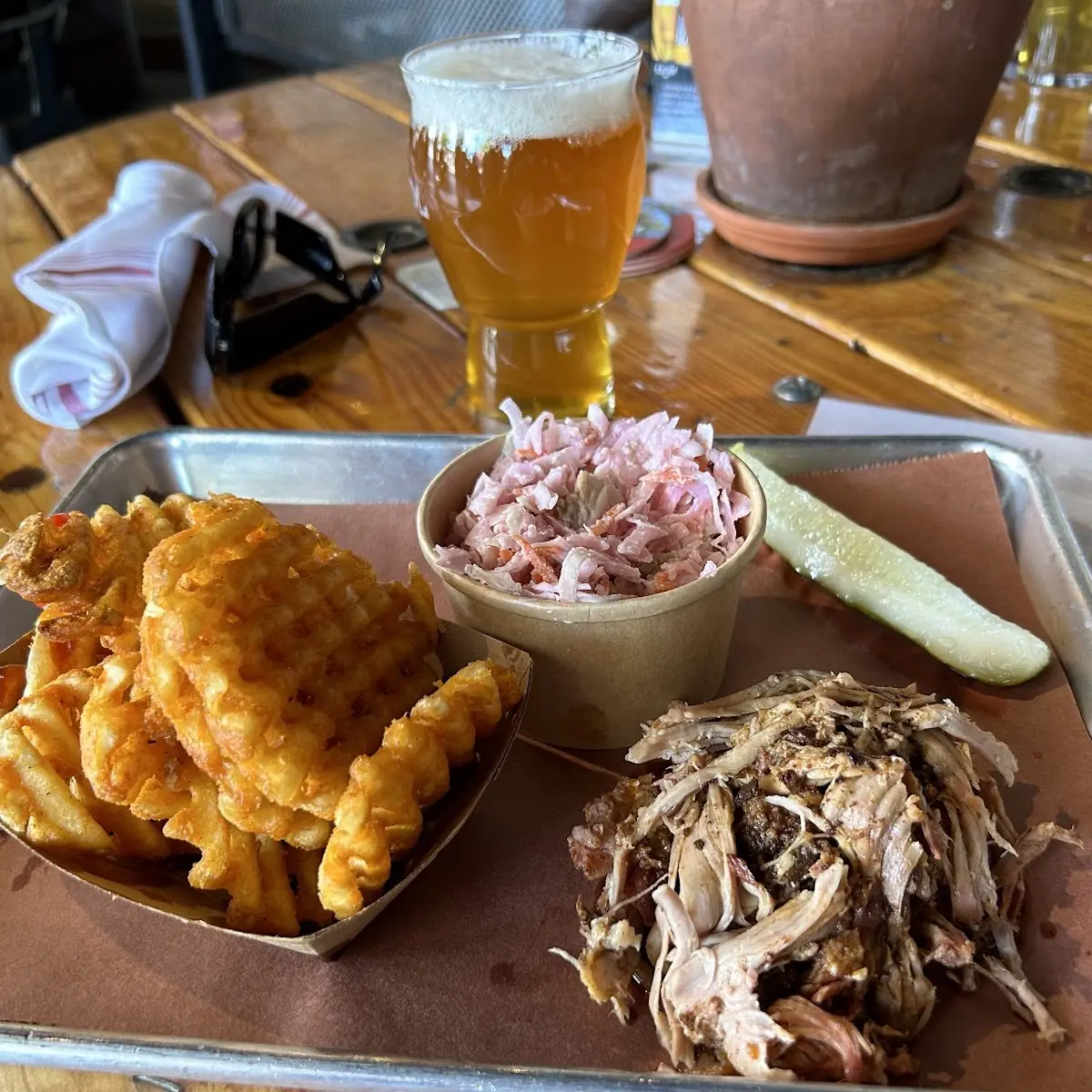 Waffle Fries and Pulled Pork
