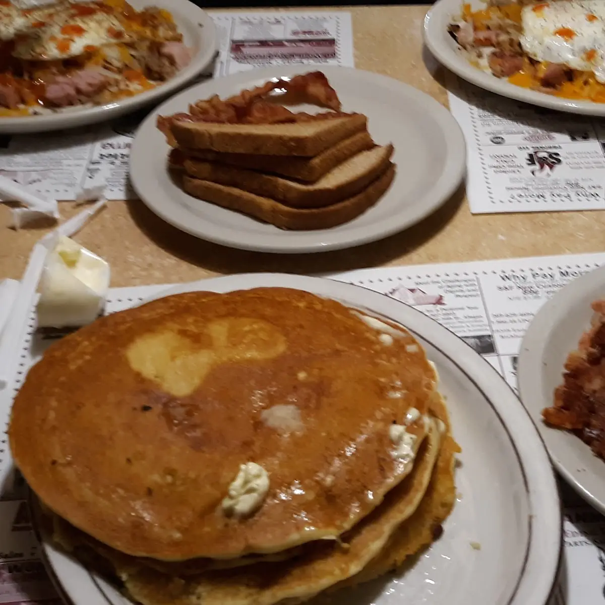 Pancakes w Corned Beef Hash and Two Egg's over Easy