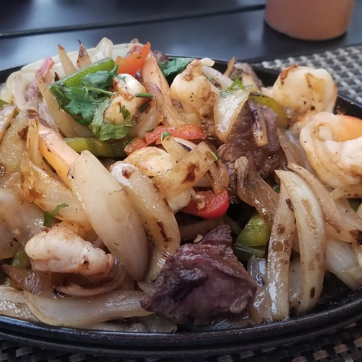 Shrimp and Steak Fajitas