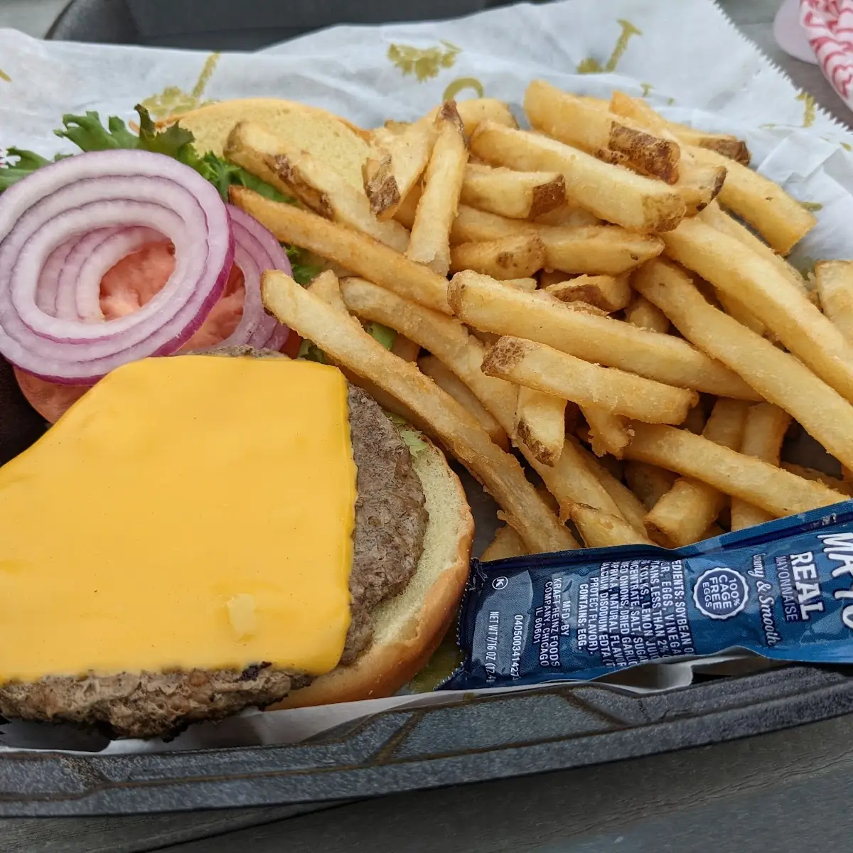 Cheese Burger and Fries