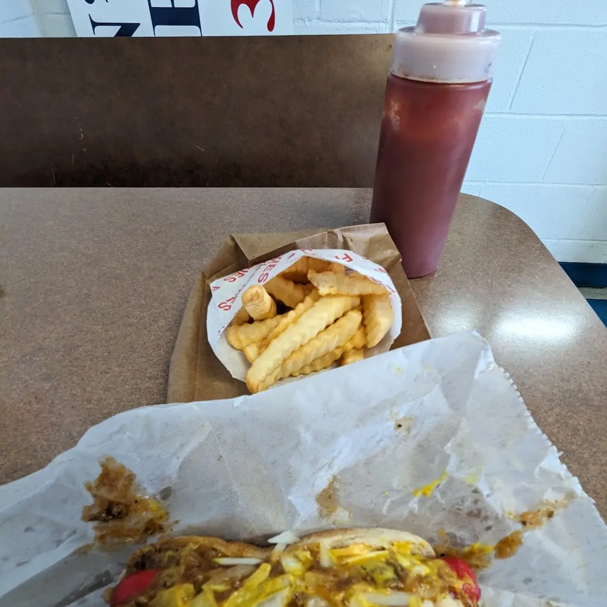 Chili Cheese Dog and Fries
