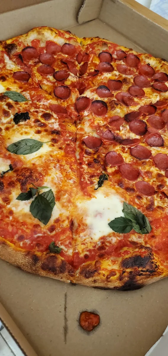 Half Margherita Half Pepperoni Pizza