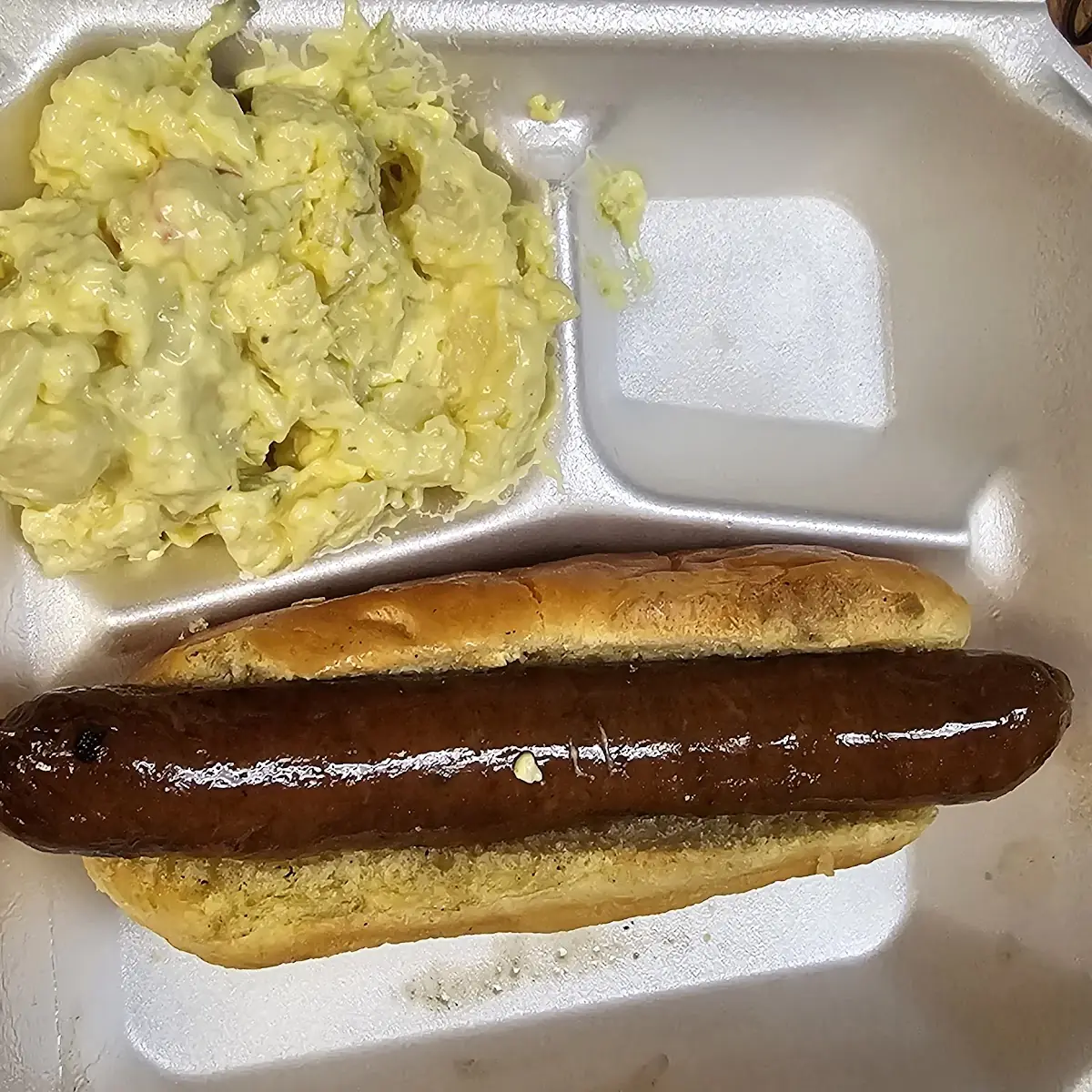 Hot Link and Potato Salad