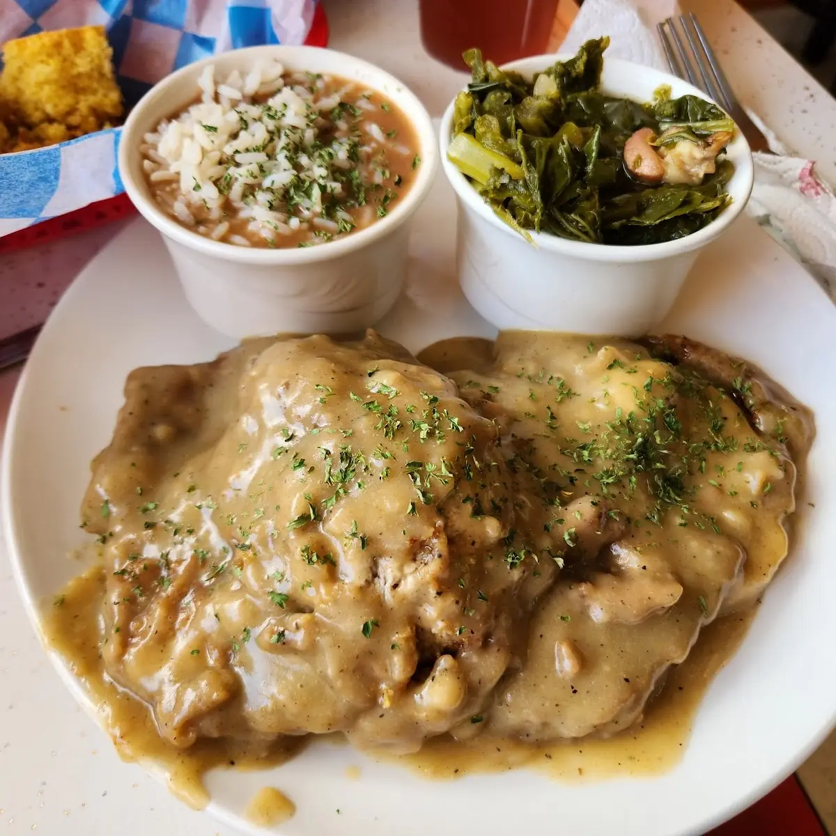 Smothered Pork Chops with Sides
