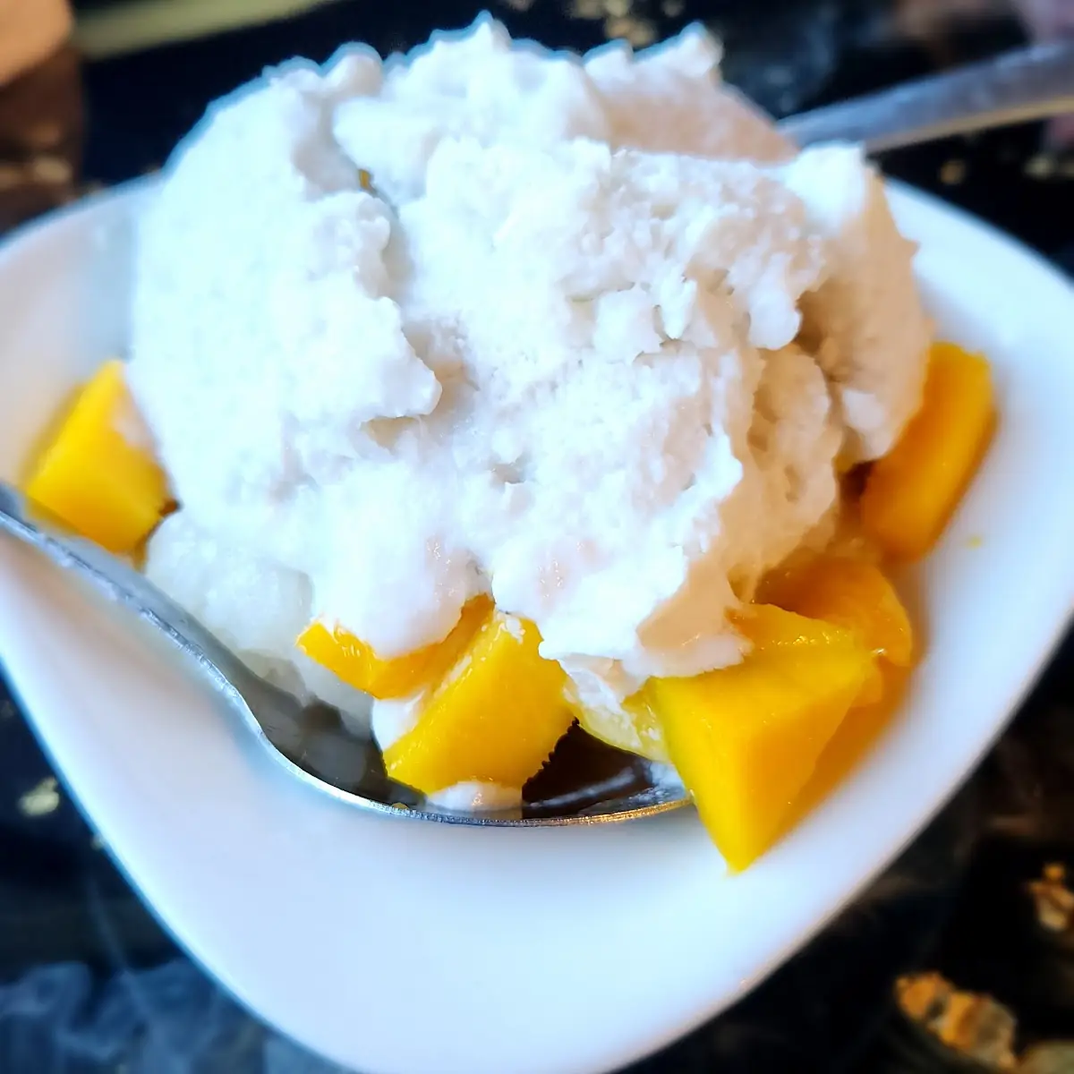 Mango Sticky Rice with Ice-Cream
