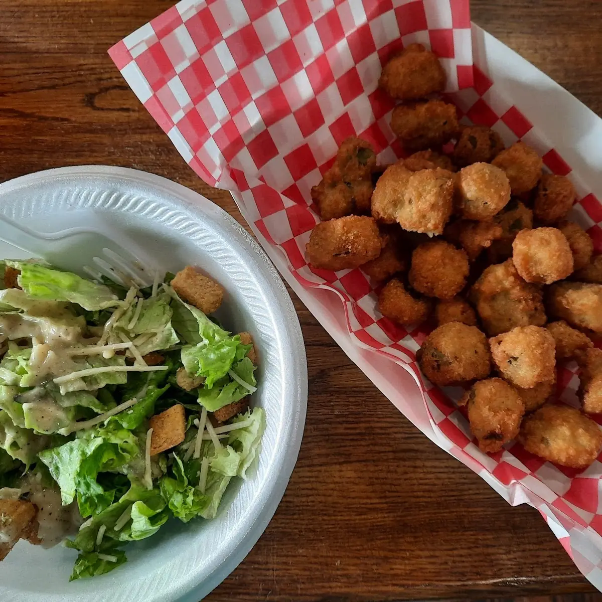 Small Caesar Salad Fried Okra