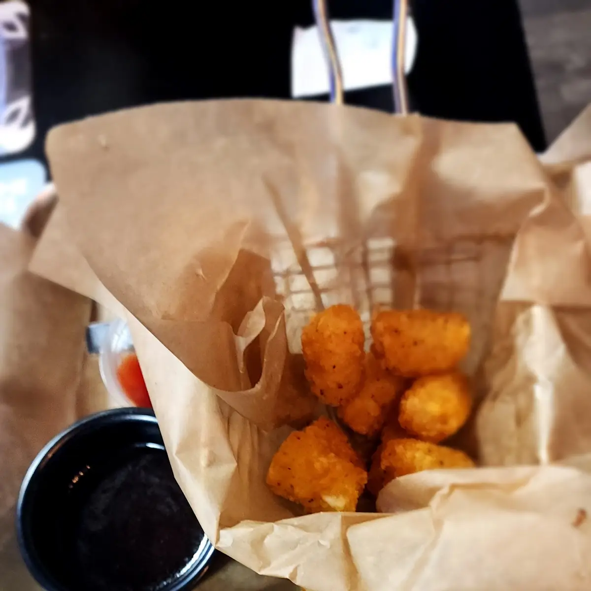 Philly Cheese Steak Sandwich and Tater Tots