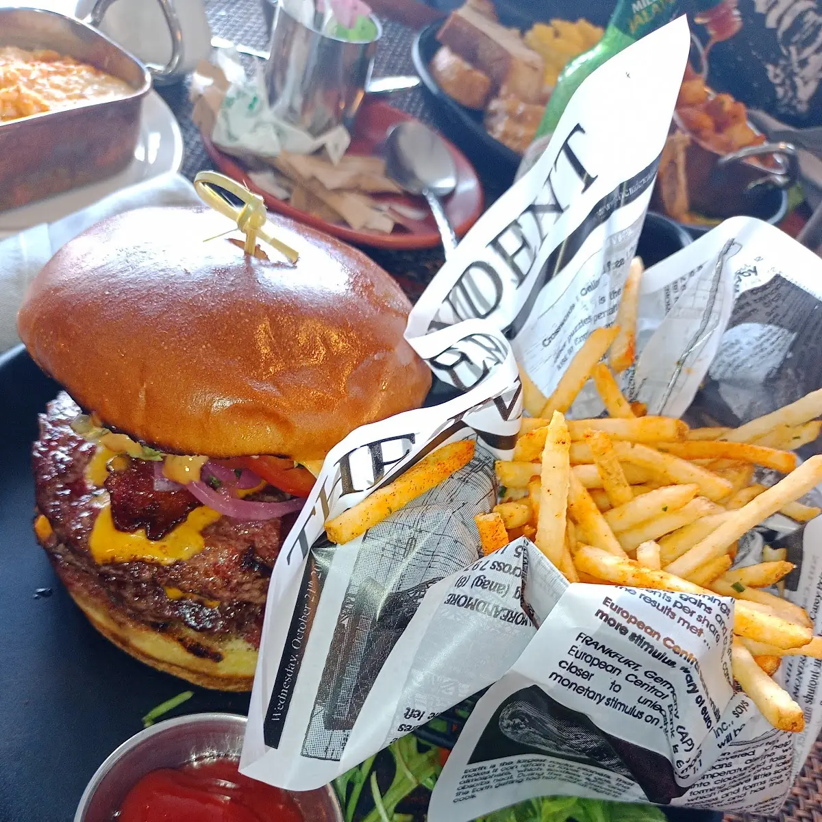 Double Stack Flat Top Seared Bacon Cheeseburger