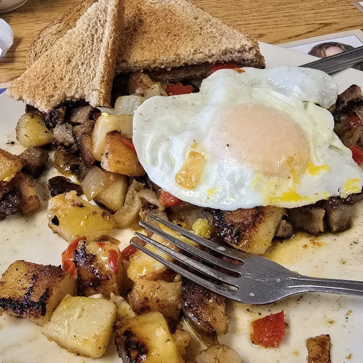 2 Eggs Home Fries and Toast