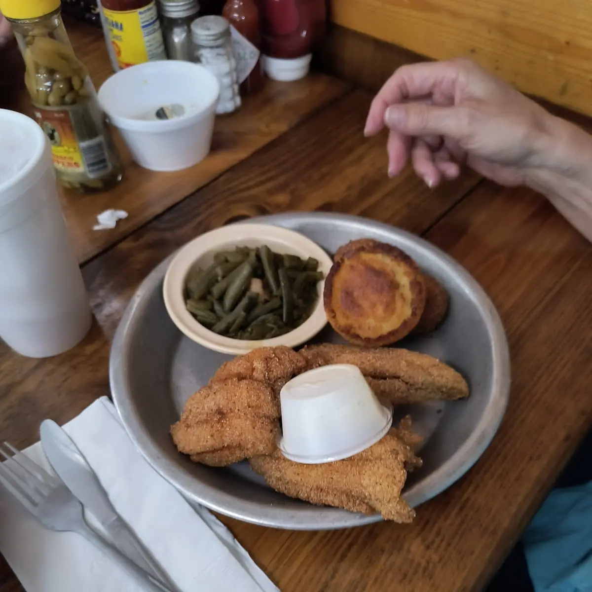 Fried Catfish and Green Beans