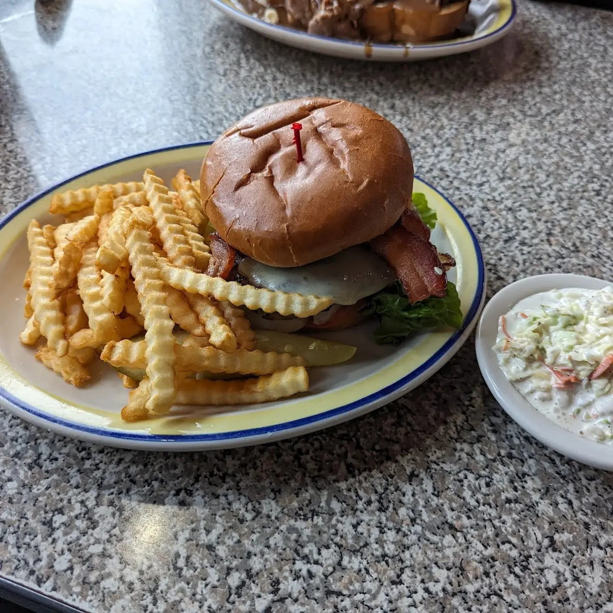 Pepper Jack Hamburger and French Fries