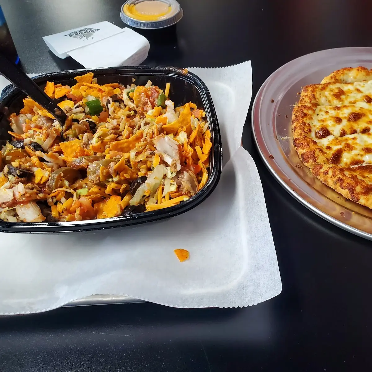 Taco Salad and Cheesy Bread