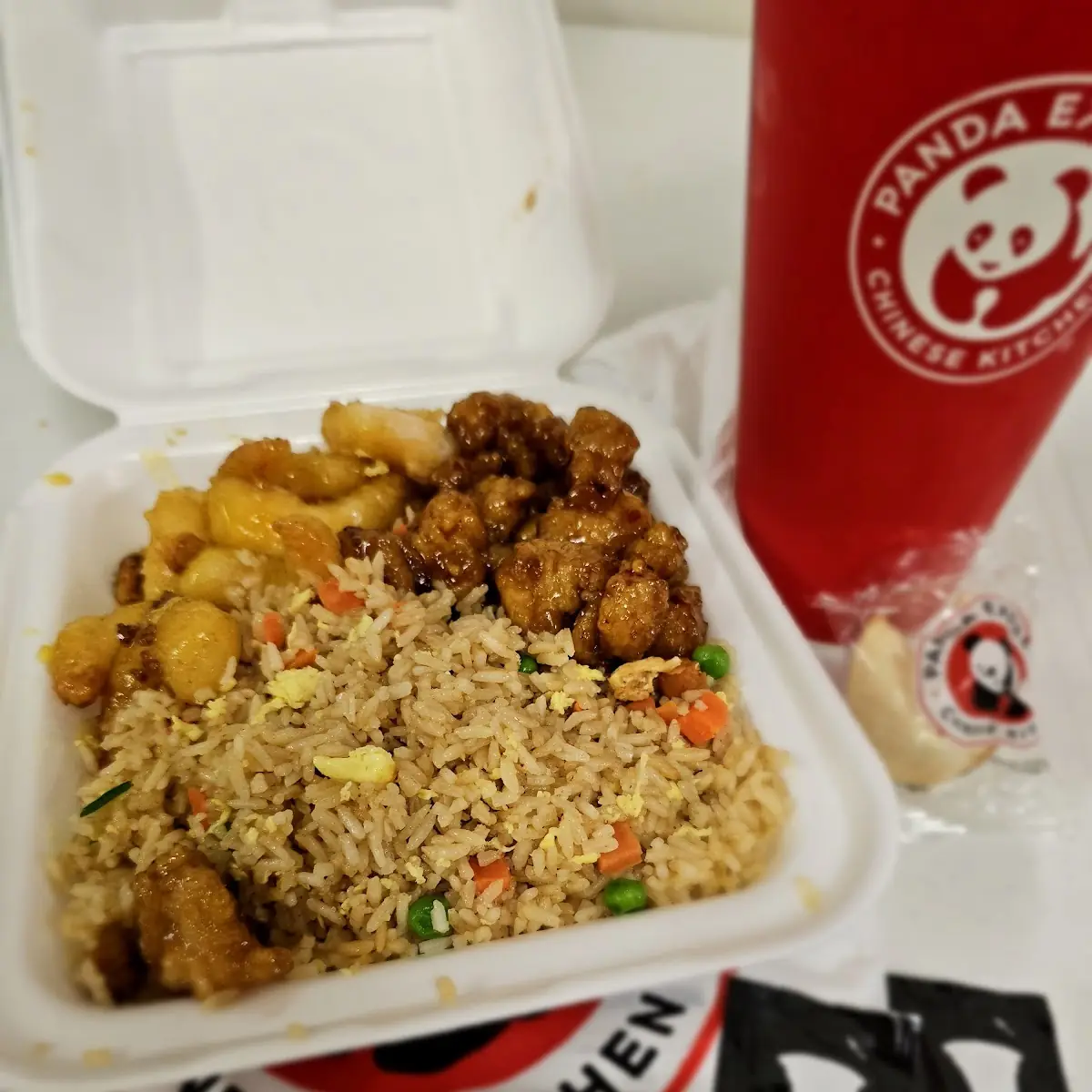 Plate Sweet Sour Chicken and Honey Walnut Shrimp