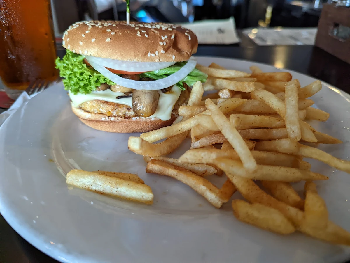 Mushroom Swiss Burger with Veggie Patty