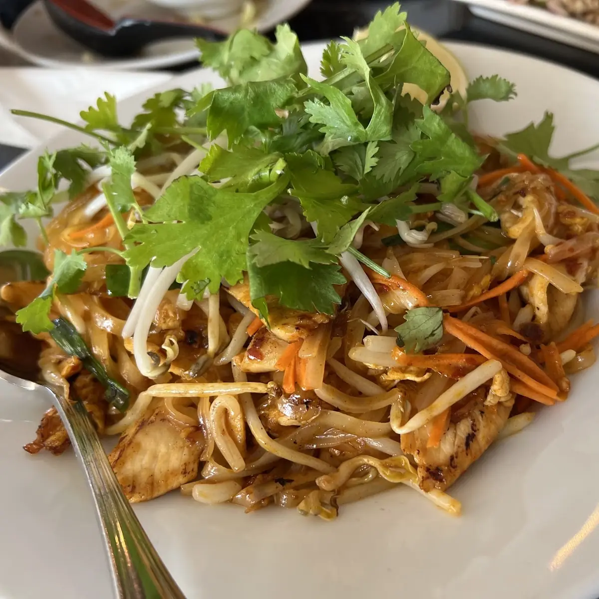Chicken Pad Thai with Bean Sprouts and Lime