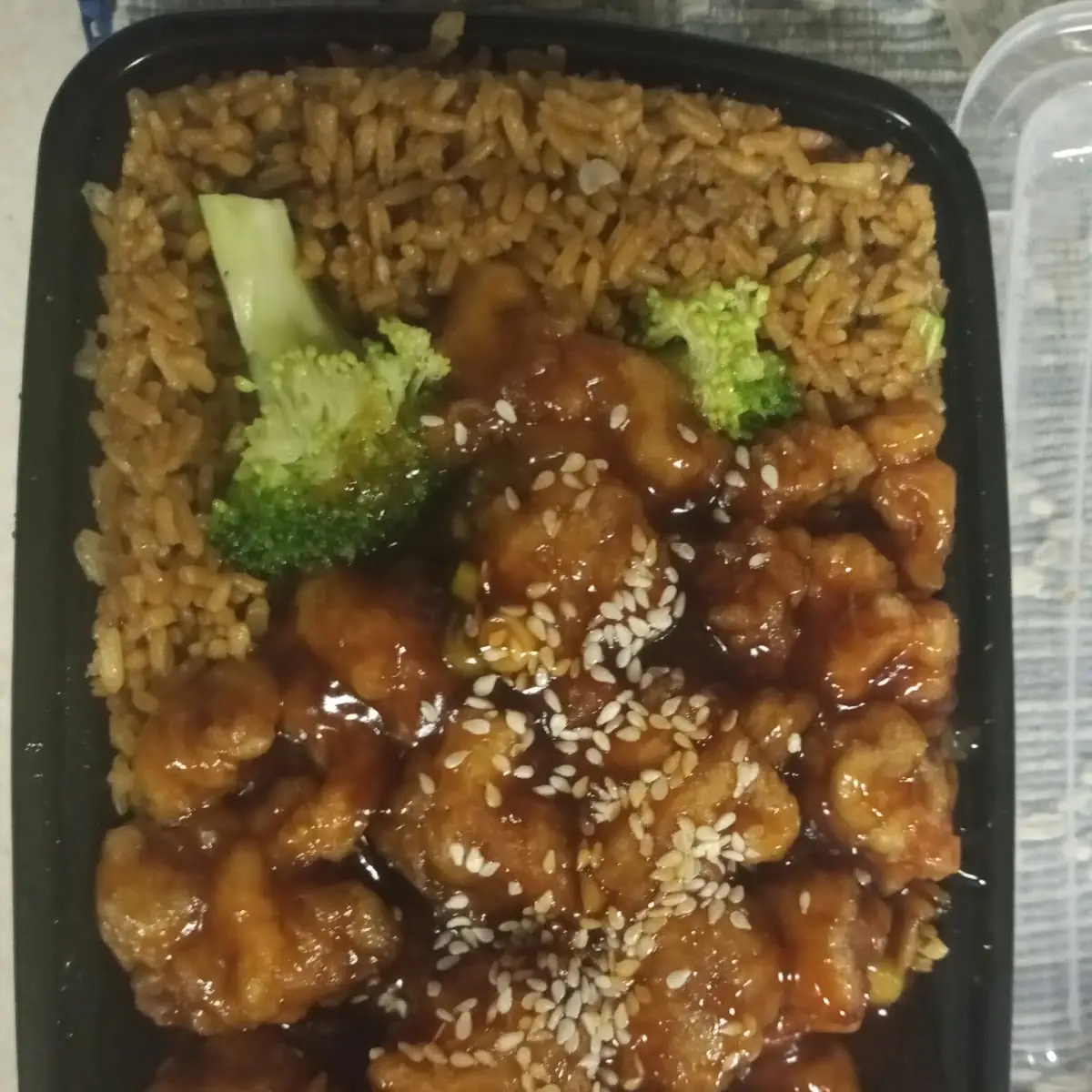 Sesame Chicken with Pork Fried Rice