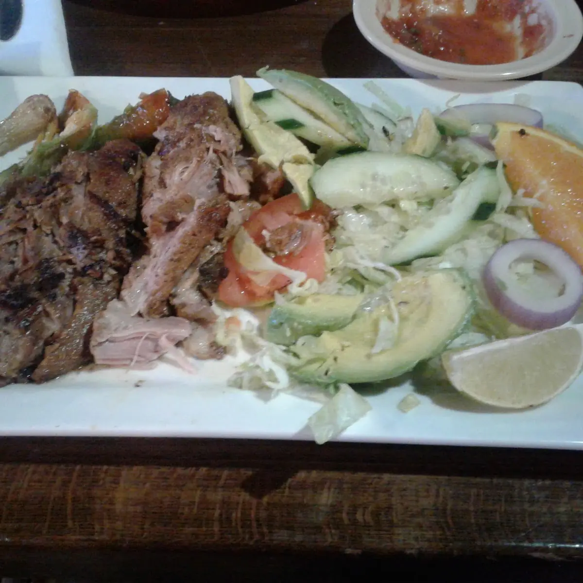 Pork Tips and Avocado Salad