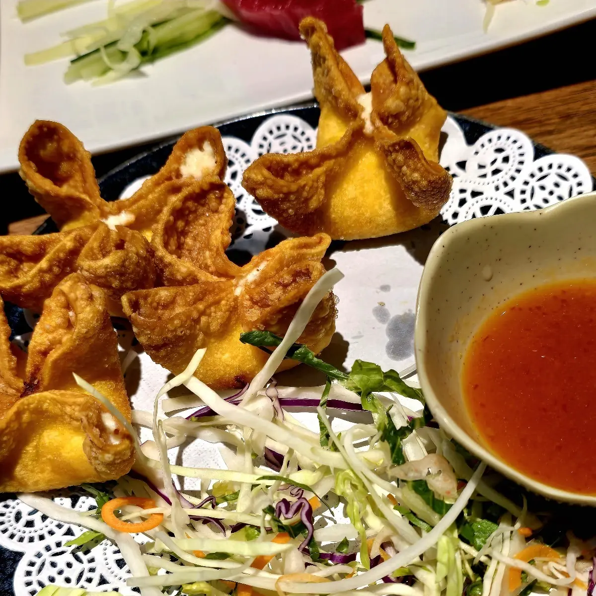 Fried Crab Rangoon with Sauce