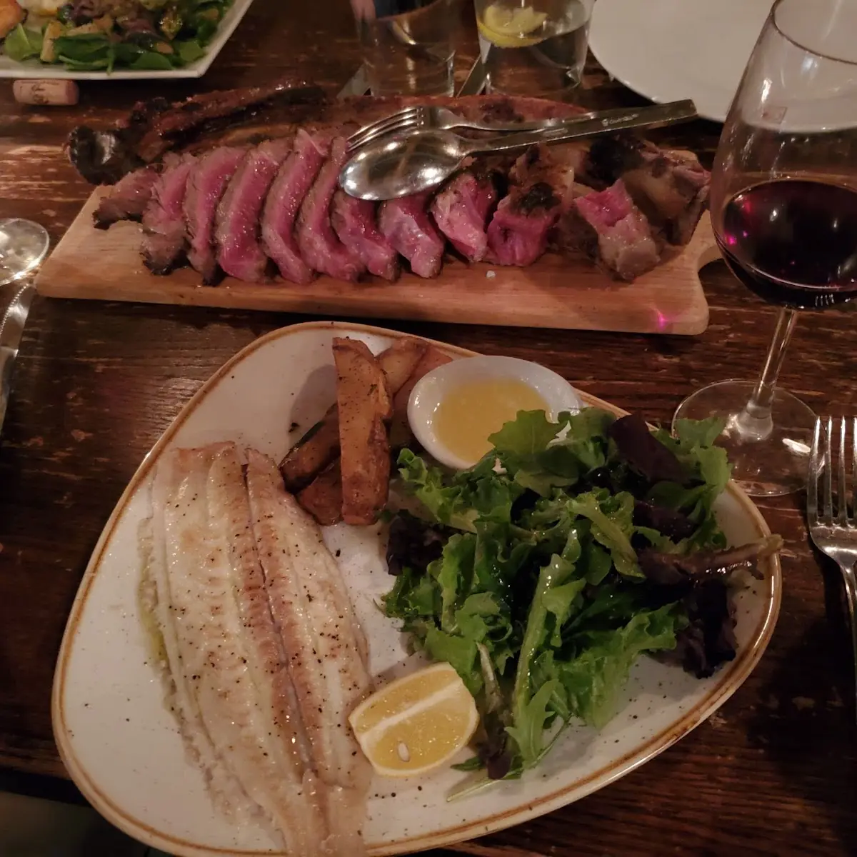 Ribeye Steak and Sole