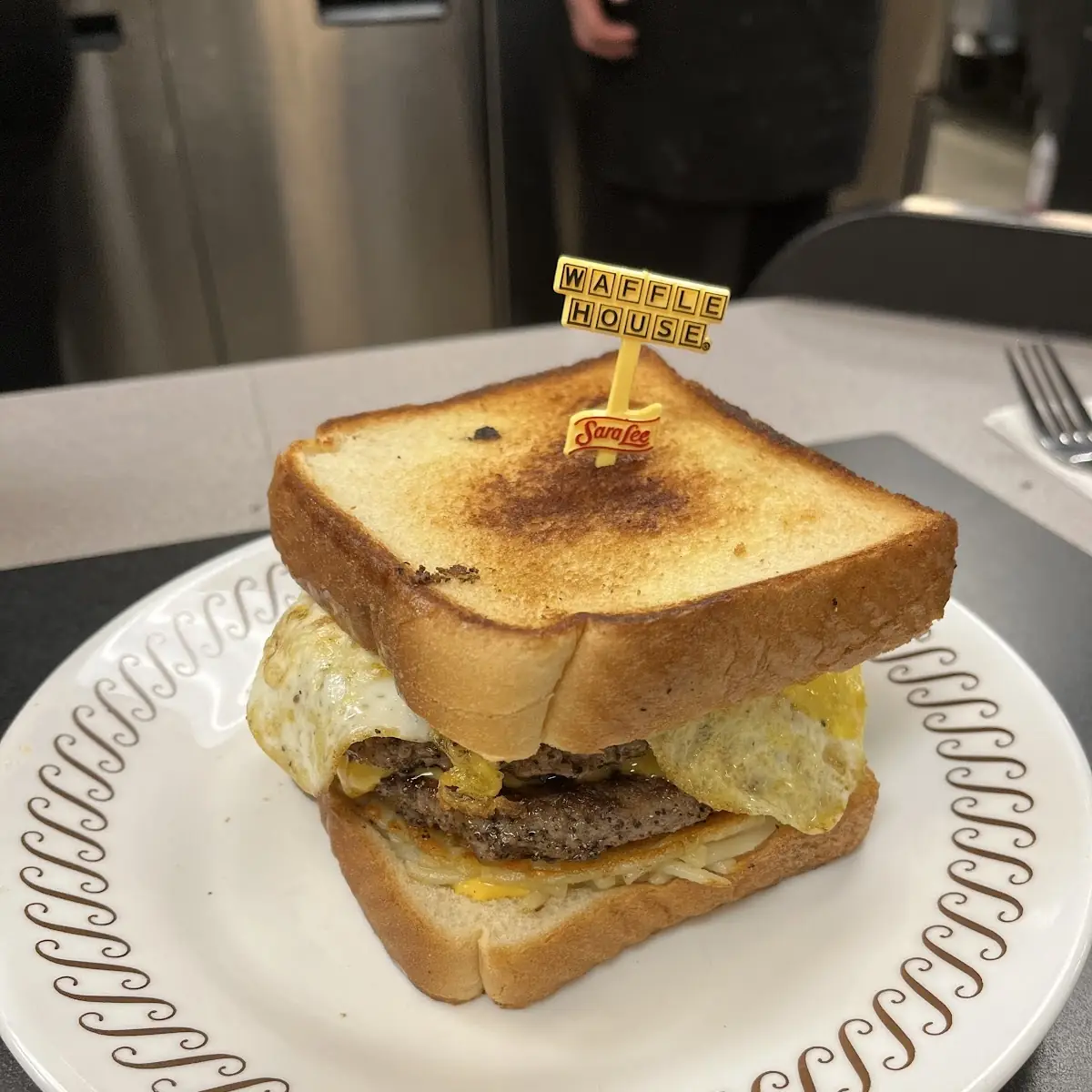 Double Cheeseburger with a Fried Egg and Hash Brown Patty