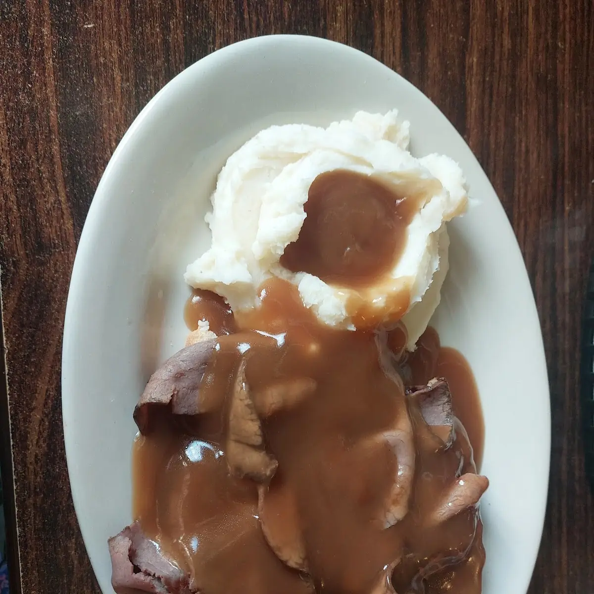 Open Faced Roasted Beef & Gravy