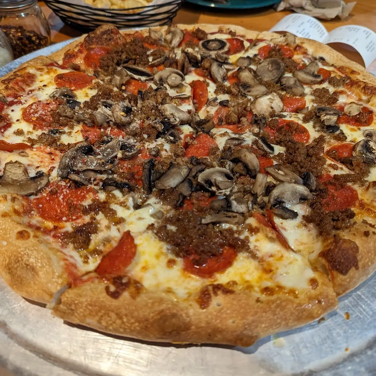 Pepperoni Sausage Mushroom Pizza