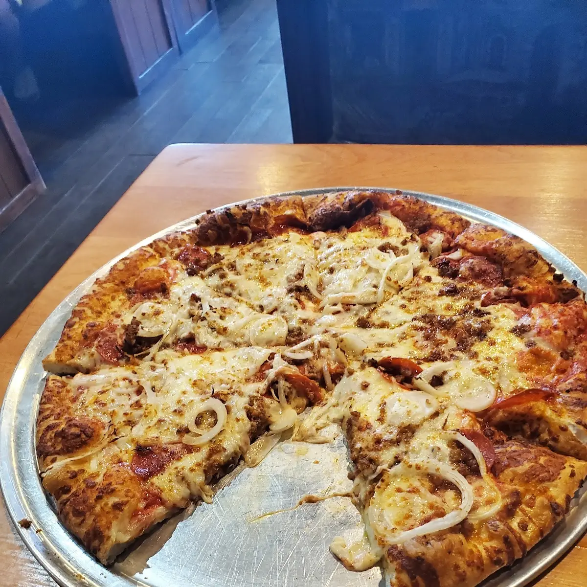 Pepperoni Sausage Onions Pizza