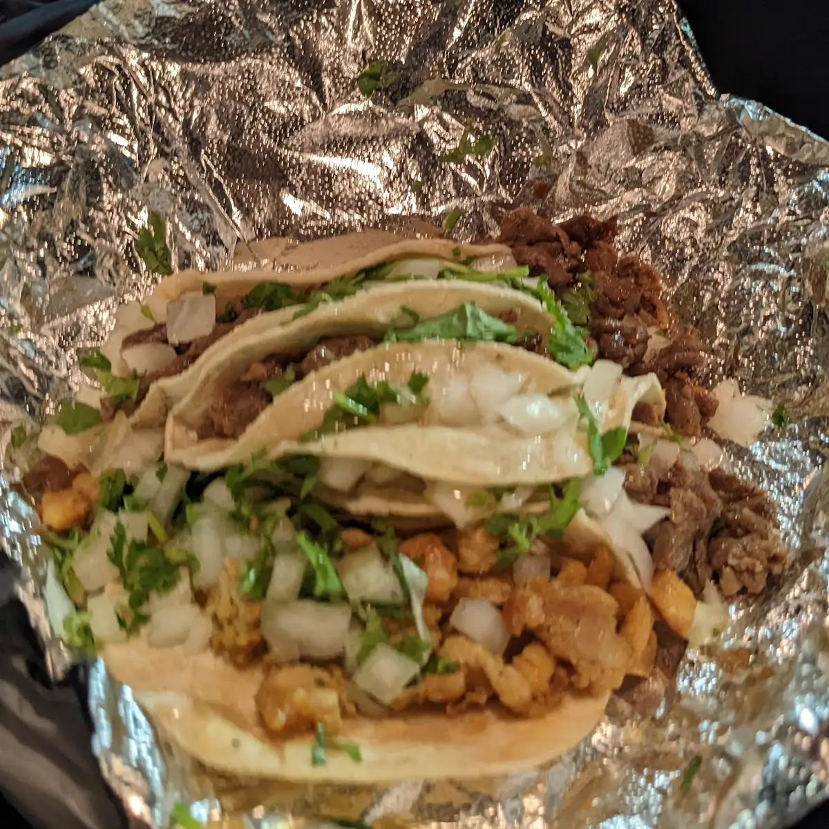 Beef Tacos and a Chicken Taco