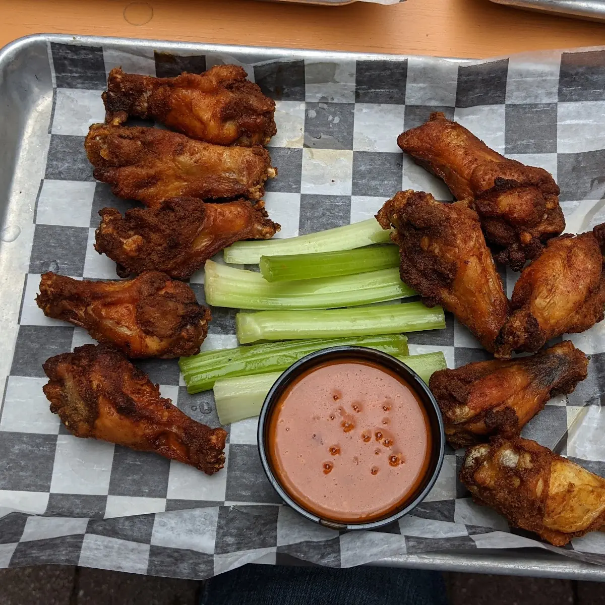 Fried Chicken Wings with Celery
