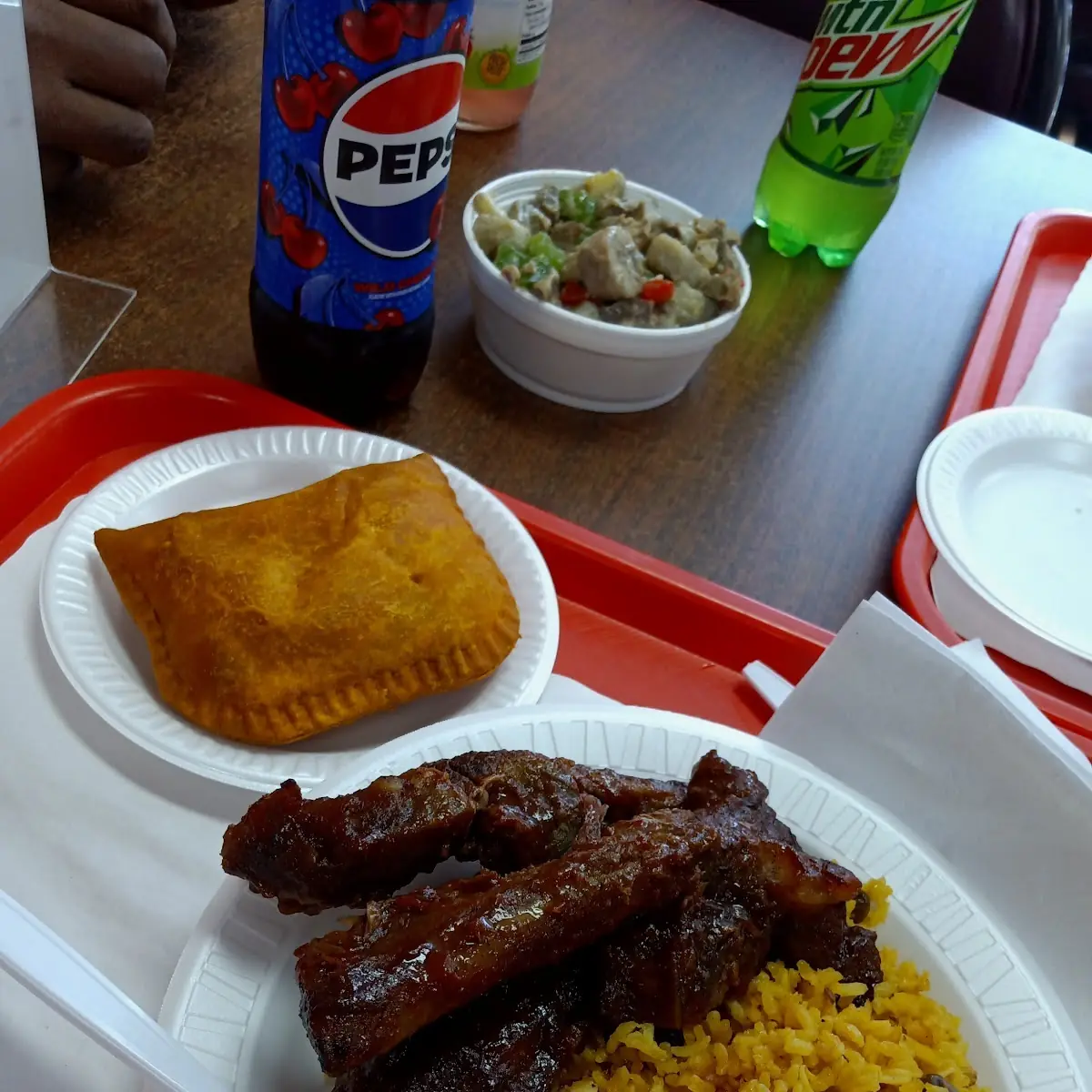 Ribs and Yellow Rice and Beans