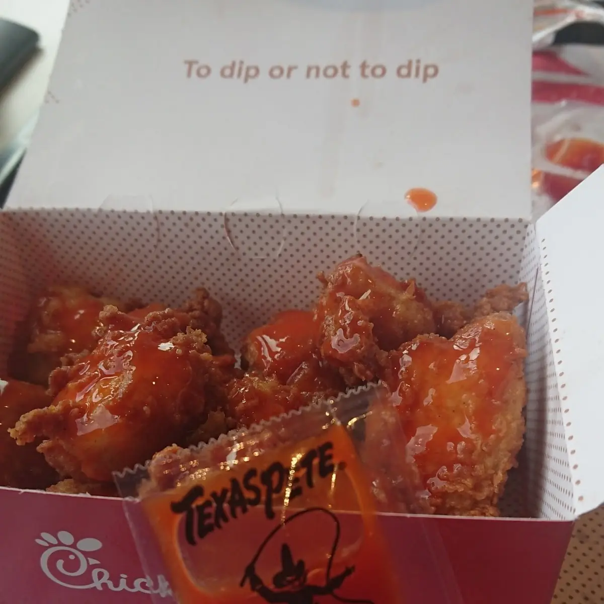 Nuggets with Texas Pete Hot Sauce