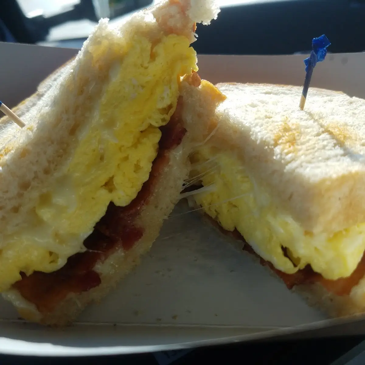 Breakfast Sandwich with Bacon and Egg