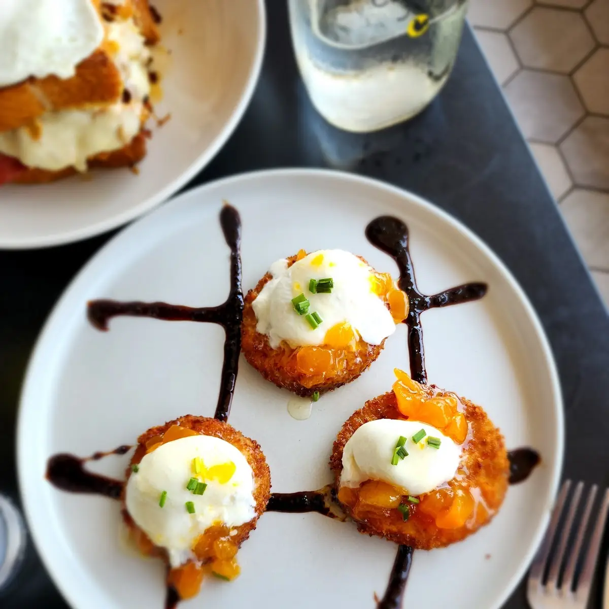 Peaches and Cream Fried Green Tomatoes