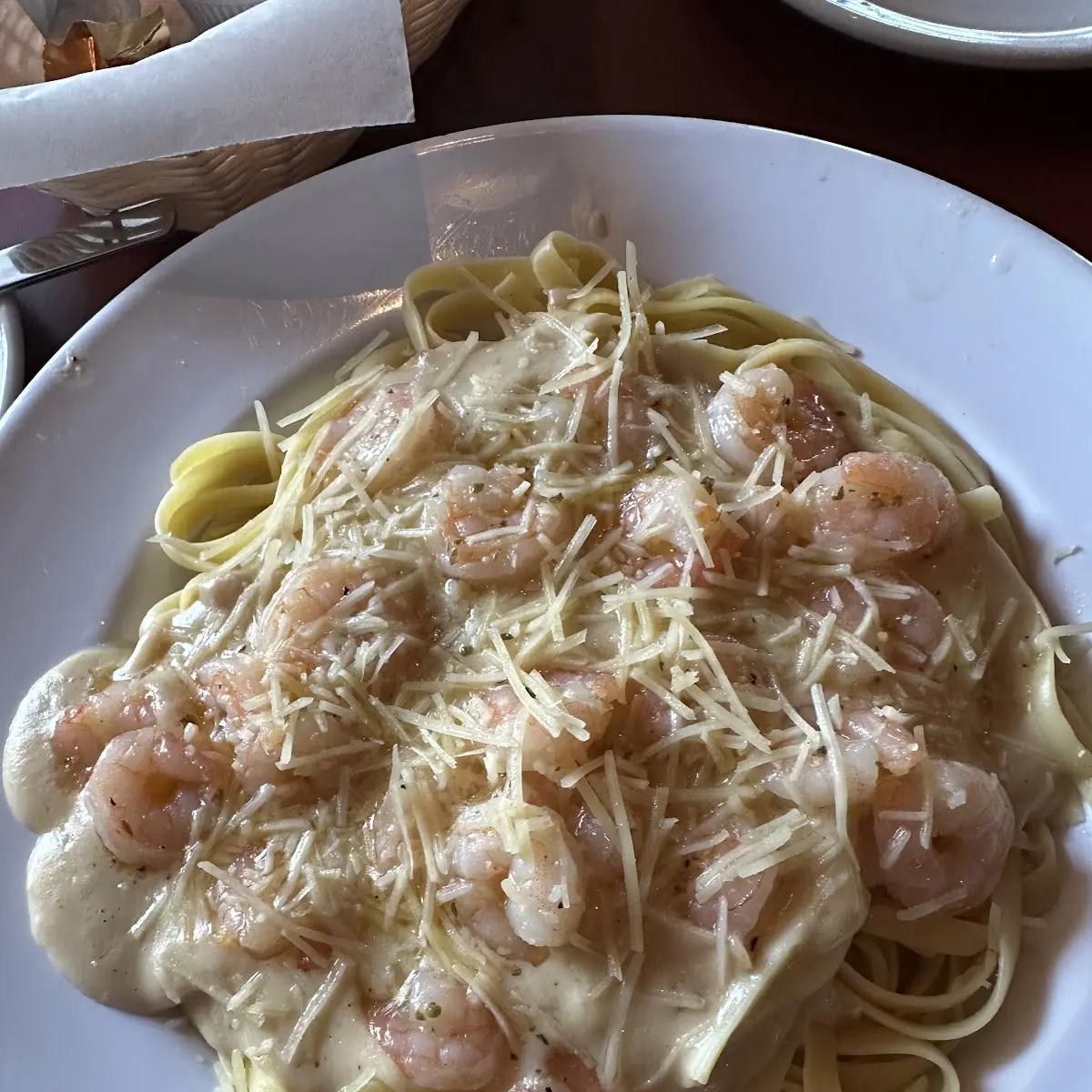 Fettuccine Alfredo with Shrimp