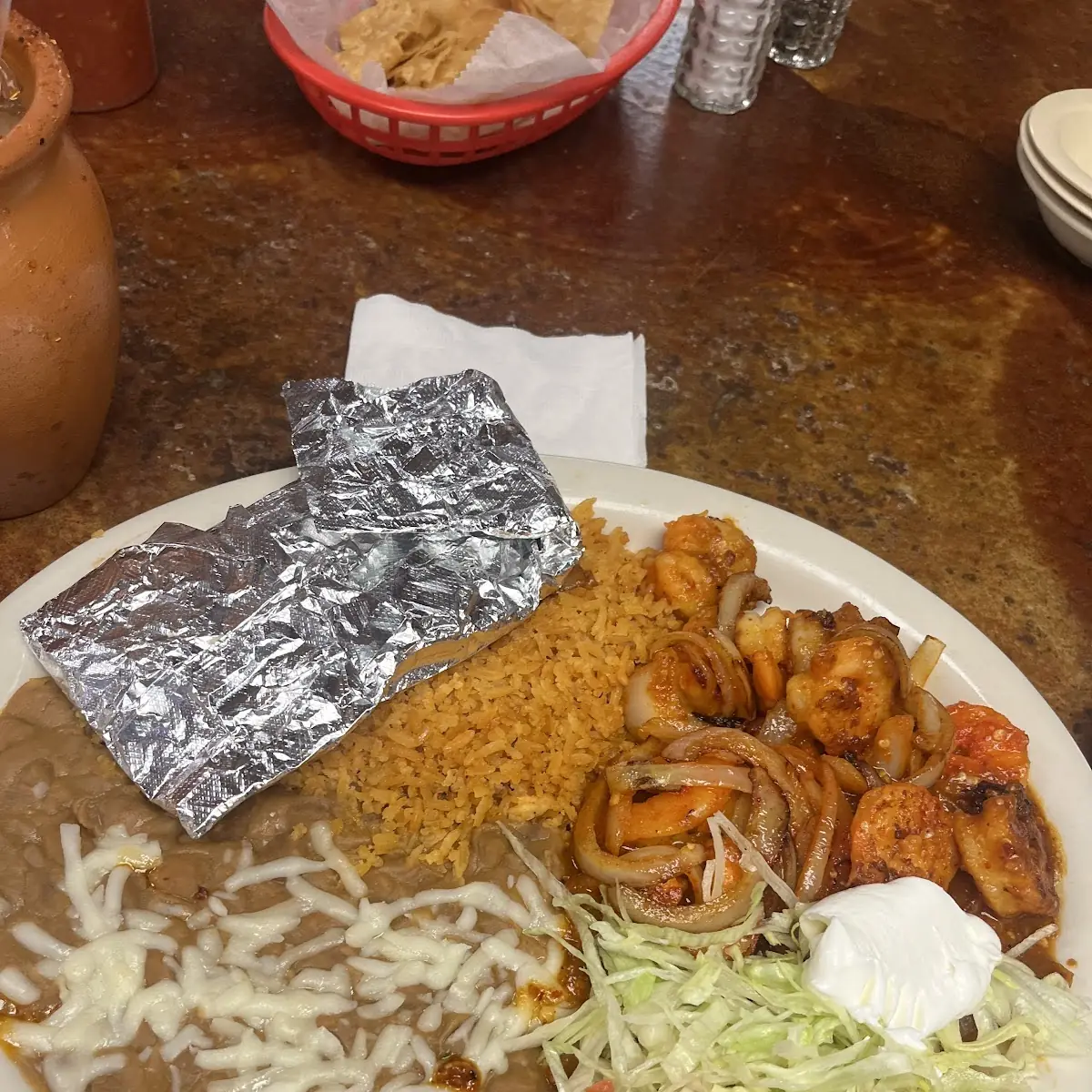 Bean Tostada and Cheese Enchilada Combo