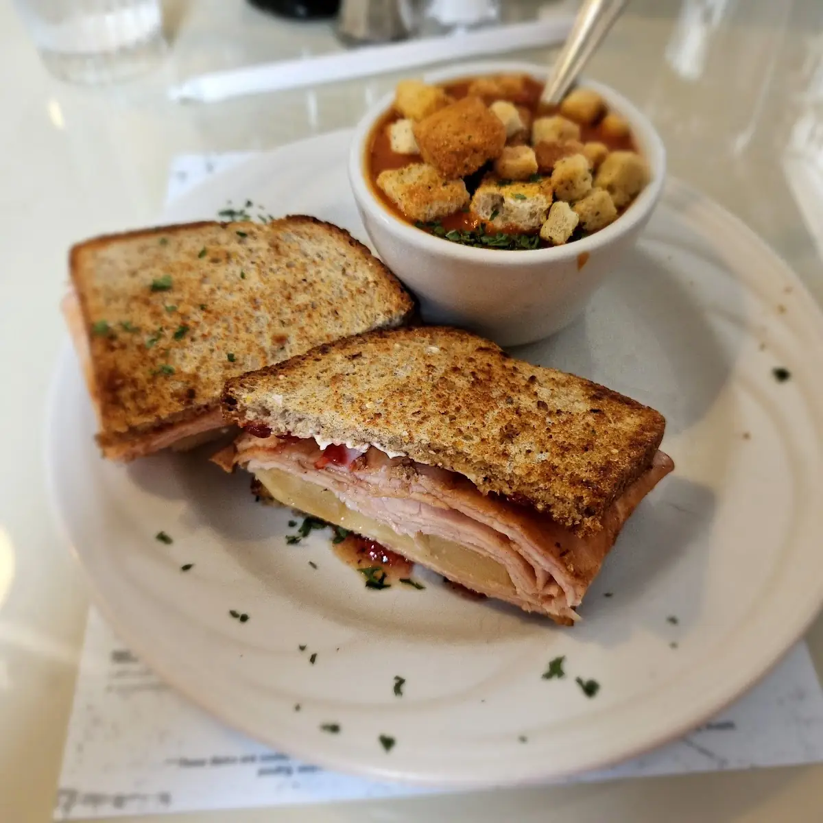 Cuban Sandwich with Tomato Bisque